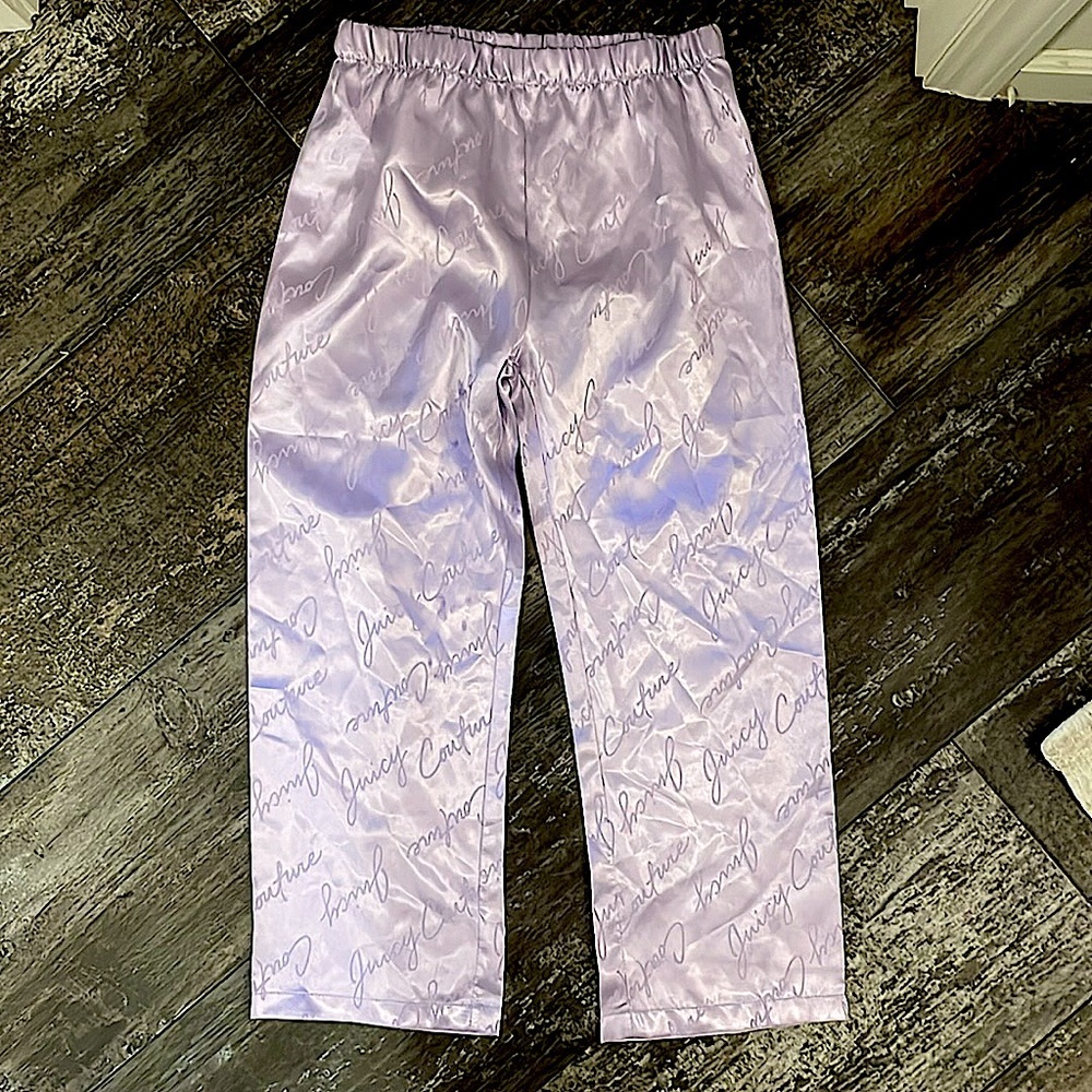 Juicy Couture Purple Satin Pajama pants sz Small 6/6X
